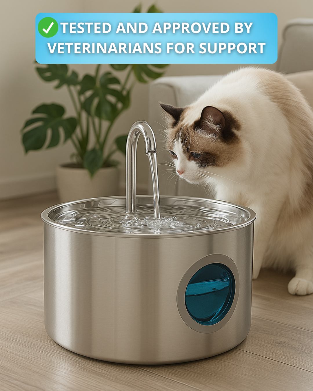 Stainless Steel Cat Water Fountain 108 oz(108 oz)