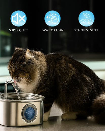 Stainless Steel Cat Water Fountain 108 oz(108 oz)