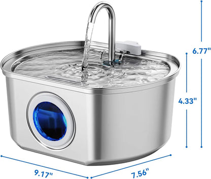 Stainless Steel Cat Water Fountain 108 oz(108 oz)